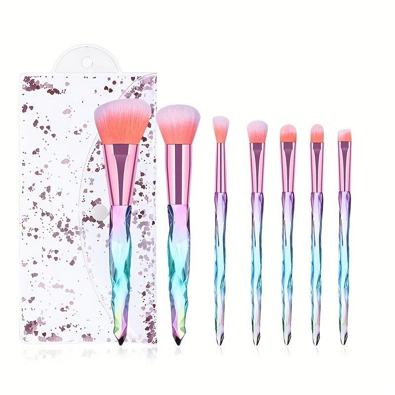 Crystal Handle Makeup Brush Set 5pcs Synthetic Bristles