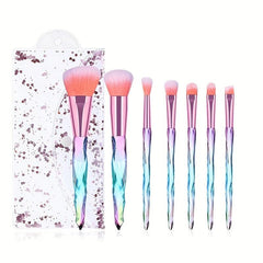 Crystal Handle Makeup Brush Set 5pcs Synthetic Bristles