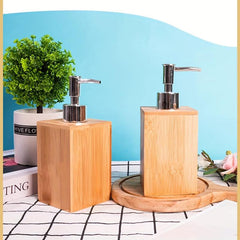 Wooden Soap Dispenser with Press Pump for Hotel Bathroom Use