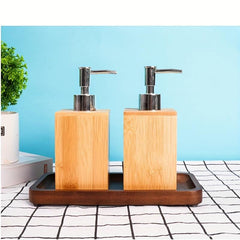 Wooden Soap Dispenser with Press Pump for Hotel Bathroom Use