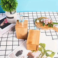 Wooden Soap Dispenser with Press Pump for Hotel Bathroom Use