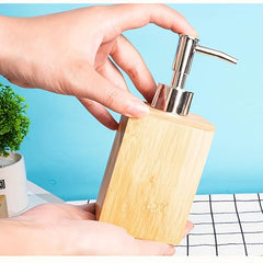 Wooden Soap Dispenser with Press Pump for Hotel Bathroom Use