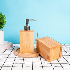 Wooden Soap Dispenser with Press Pump for Hotel Bathroom Use