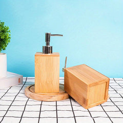 Wooden Soap Dispenser with Press Pump for Hotel Bathroom Use