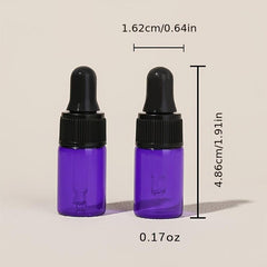 2pcs 5ml Purple Dropper Bottles with Cap for Samples and Oils