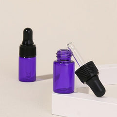 2pcs 5ml Purple Dropper Bottles with Cap for Samples and Oils