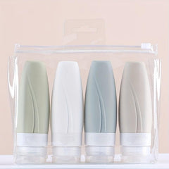 4pcs 60ml Silicone Travel Bottles Set Leak Proof Squeezable for Toiletries Carry