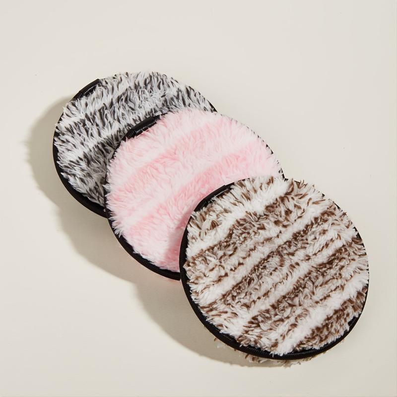 Reusable Makeup Remover Pads Double Sided Stripes Deep Skin Care Makeup Pad