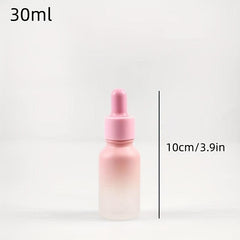 Frosted Glass Dropper Bottle Gradient Pink Essential Dropper Vials