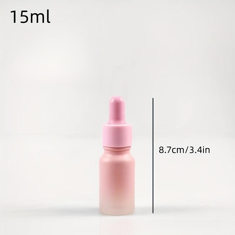 Frosted Glass Dropper Bottle Gradient Pink Essential Dropper Vials
