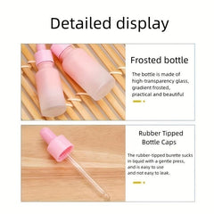 Frosted Glass Dropper Bottle Gradient Pink Essential Dropper Vials