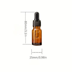 10pcs 10ml Amber Glass Dropper Bottle Round Head Dropper Cap