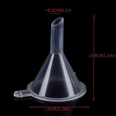 6Pcs Small Funnel Mini Funnel Clear Plastic Funnels Essential Oils Perfumes
