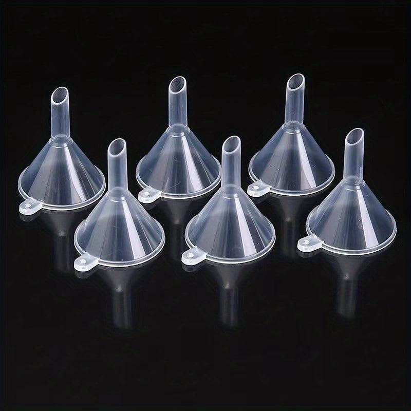 6Pcs Small Funnel Mini Funnel Clear Plastic Funnels Essential Oils Perfumes