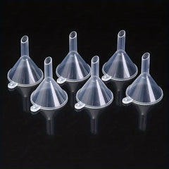 6Pcs Small Funnel Mini Funnel Clear Plastic Funnels Essential Oils Perfumes
