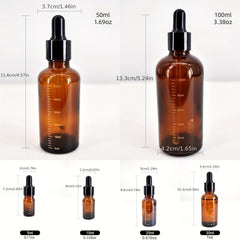 5pcs Amber Essential Perfume Glass Dropper Bottles Set