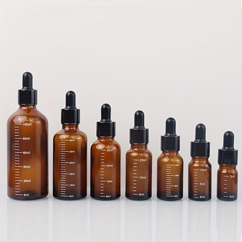 5pcs Amber Essential Perfume Glass Dropper Bottles Set