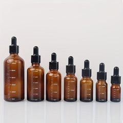 5pcs Amber Essential Perfume Glass Dropper Bottles Set