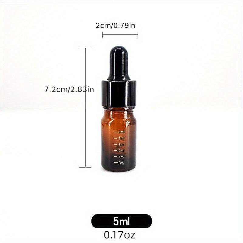 5pcs Amber Essential Perfume Glass Dropper Bottles Set