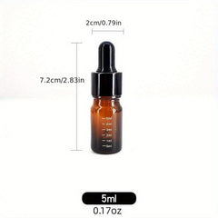 5pcs Amber Essential Perfume Glass Dropper Bottles Set