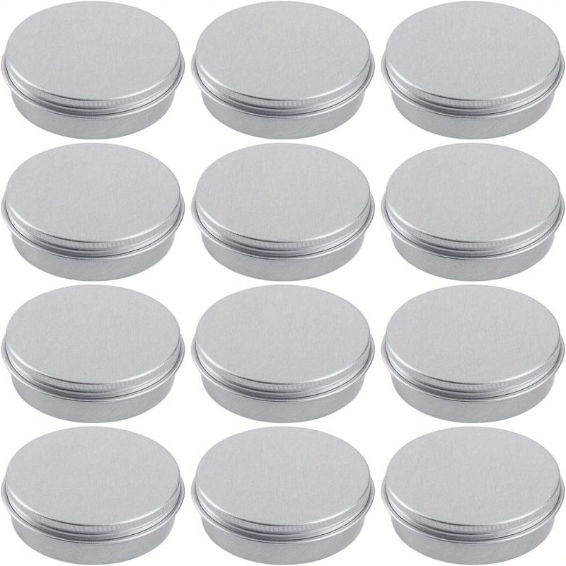 12pcs 2oz Aluminum Tin Jar for Cosmetics Skincare Screw Lid Round Container