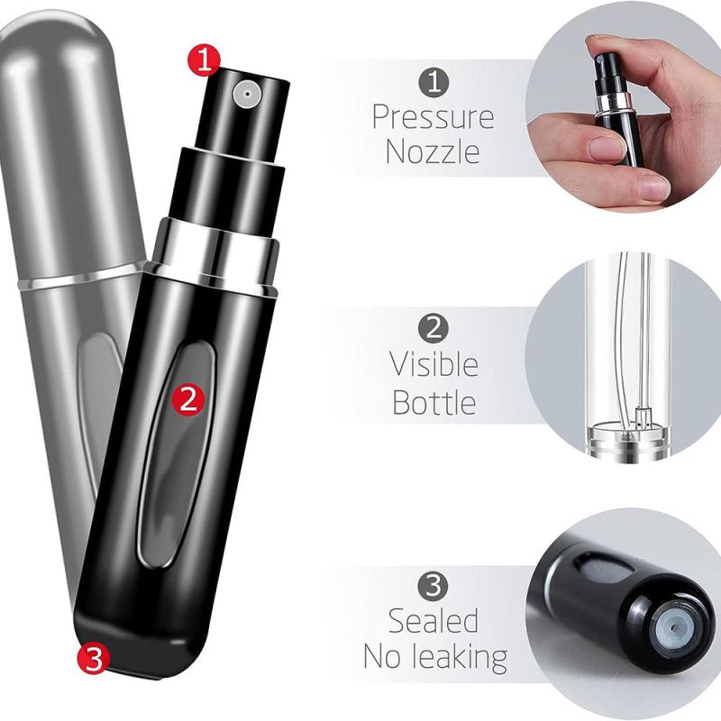 10PCS 5ml Perfume Atomizer Mini Aluminum Spray Bottle