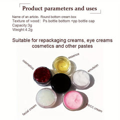 35pcs 5g Sample Containers With Lids for Makeup Lotion Eye Shadow