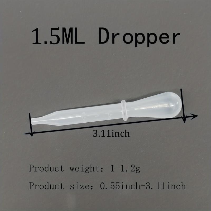 20pcs Disposable Plastic Transfer Pipettes 1.5ml Liquid Droppers Lab Science Art