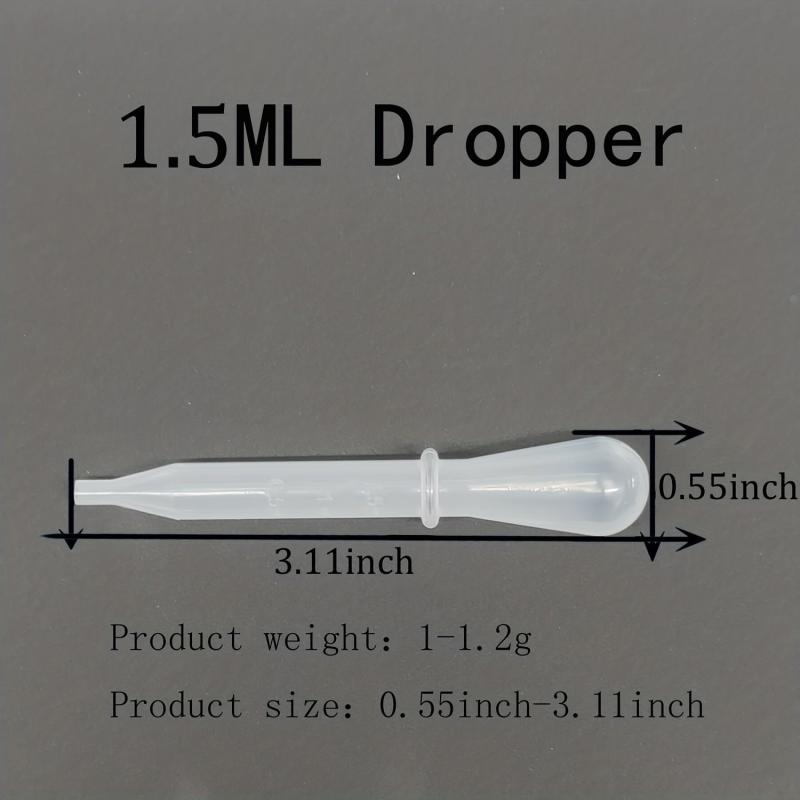 20pcs Disposable Plastic Transfer Pipettes 1.5ml Liquid Droppers Lab Science Art