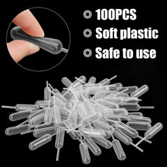 100PCS Plastic Squeeze Transfer Pipettes Mini Straws Liquid Transfer Pipettes
