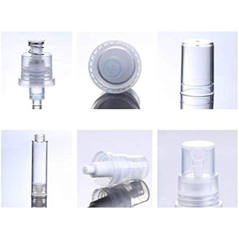 6Pcs 15ml Airless Lotion Bottles Portable Travel Clear Refillable Vacuum Pump