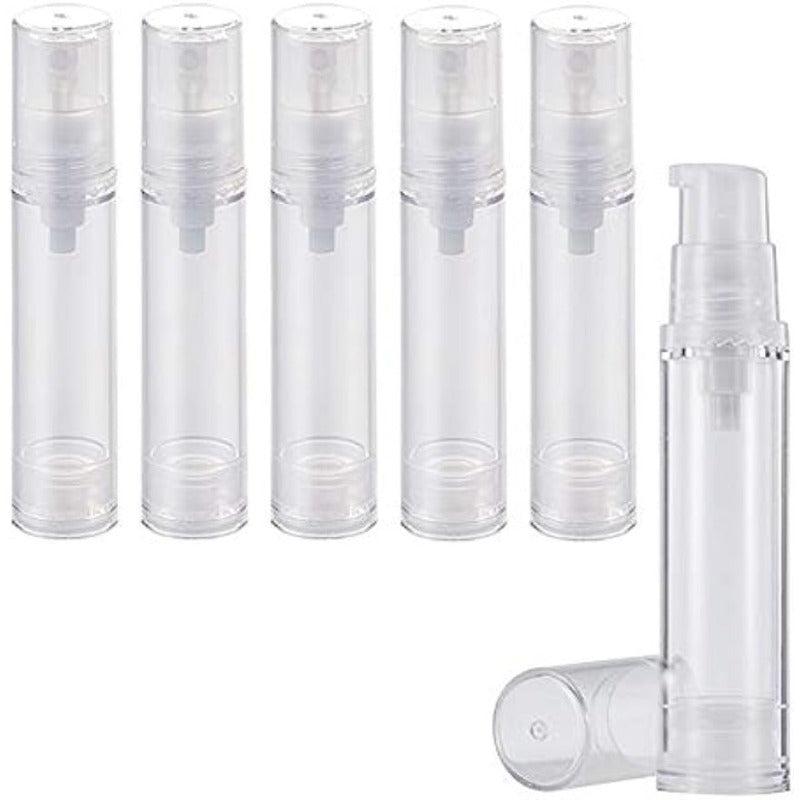 6Pcs 15ml Airless Lotion Bottles Portable Travel Clear Refillable Vacuum Pump