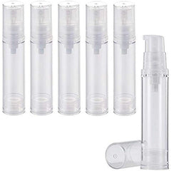 6Pcs 15ml Airless Lotion Bottles Portable Travel Clear Refillable Vacuum Pump