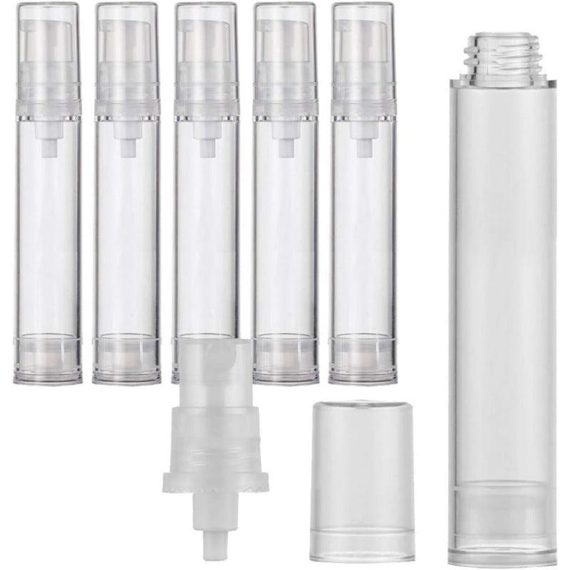 6Pcs 15ml Airless Lotion Bottles Portable Travel Clear Refillable Vacuum Pump