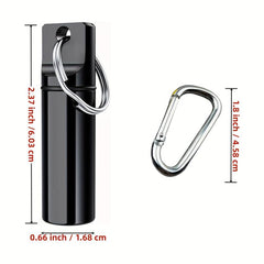Aluminum Pill Case Keychain Waterproof Travel Container