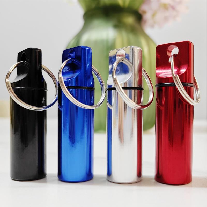 Aluminum Pill Case Keychain Waterproof Travel Container