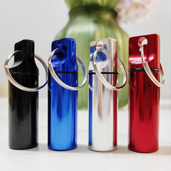 Aluminum Pill Case Keychain Waterproof Travel Container