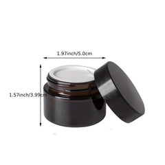 Amber Glass Jars Cosmetic Lotion Containers with Liners and Lids