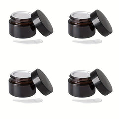 Amber Glass Jars Cosmetic Lotion Containers with Liners and Lids