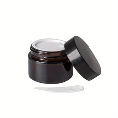 Amber Glass Jars Cosmetic Lotion Containers with Liners and Lids