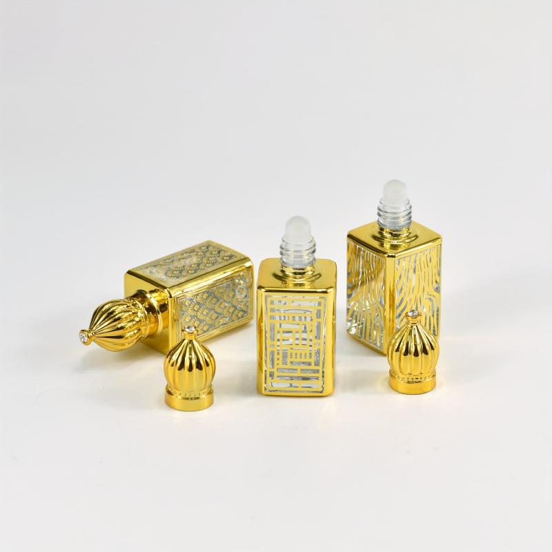 15ml Vintage Roller Bottle Crown Cap Empty Perfume Essential Oil