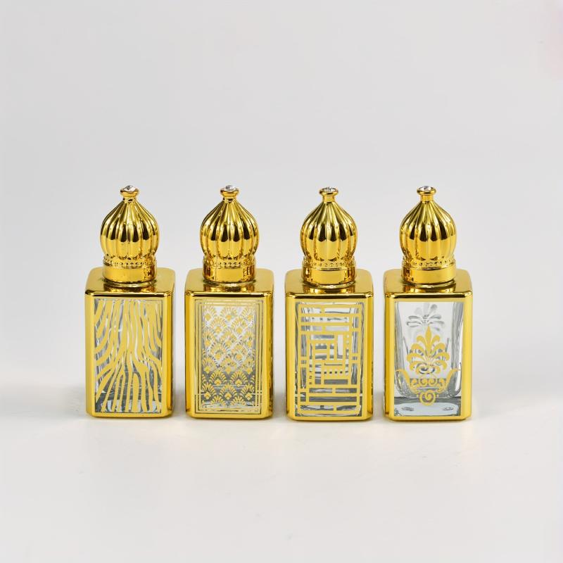 15ml Vintage Roller Bottle Crown Cap Empty Perfume Essential Oil