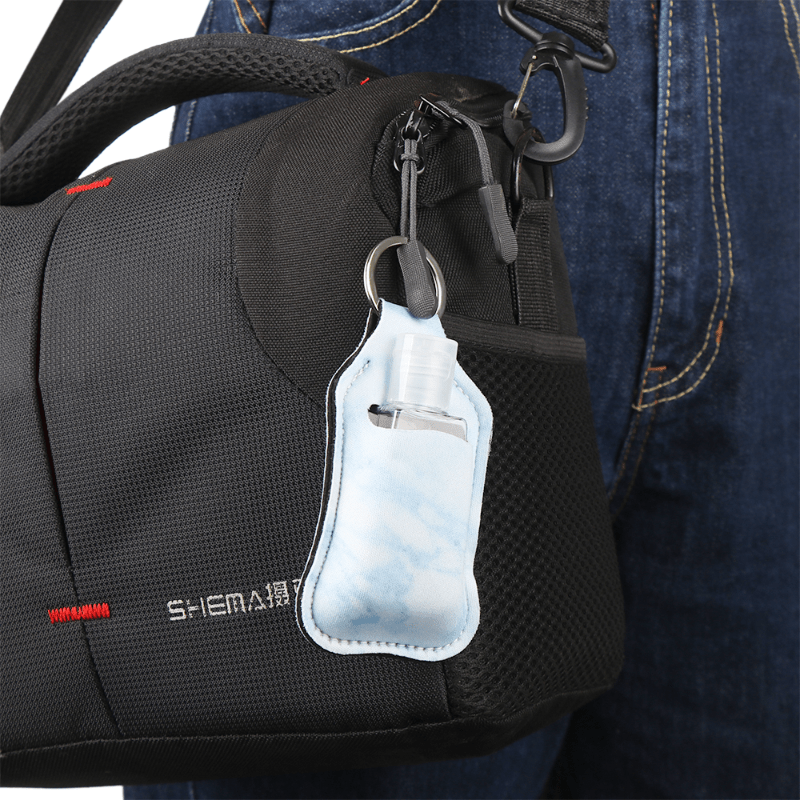 Refillable Travel Bottle and Keychain Holder for Lotion Soap Cleaning Liquids