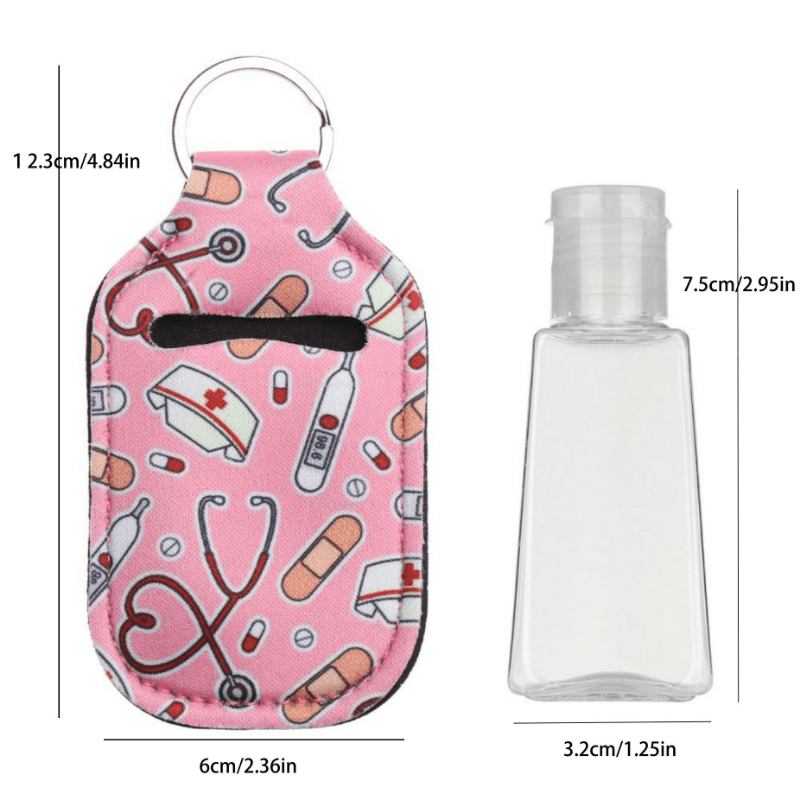 Refillable Travel Bottle and Keychain Holder for Lotion Soap Cleaning Liquids