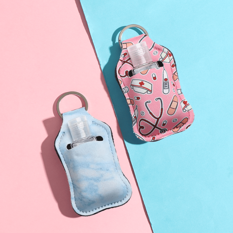 Refillable Travel Bottle and Keychain Holder for Lotion Soap Cleaning Liquids