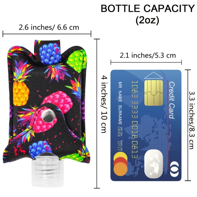 Leak Proof Refillable Travel Bottles with Keychain Holder 2oz Squeeze Bottles