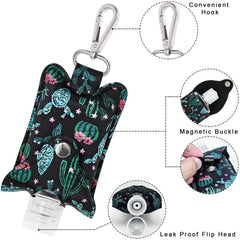 Leak Proof Refillable Travel Bottles with Keychain Holder 2oz Squeeze Bottles