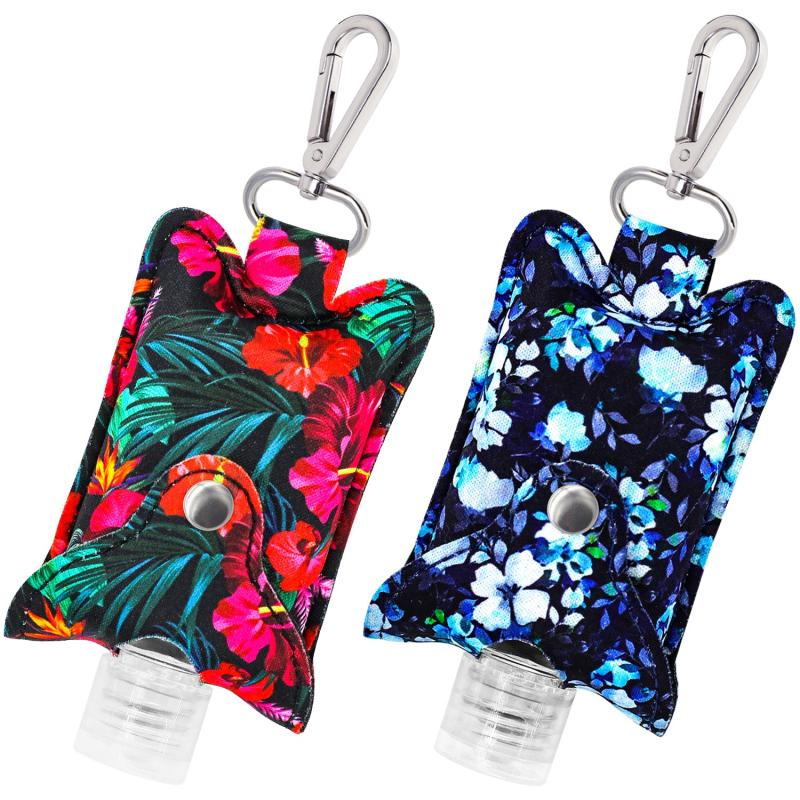 Leak Proof Refillable Travel Bottles with Keychain Holder 2oz Squeeze Bottles