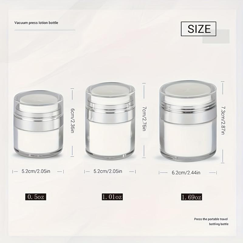 Cream Jar Vacuum Bottle Airless Pump Jar Cosmetic Container Portable Refillable