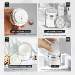 Cream Jar Vacuum Bottle Airless Pump Jar Cosmetic Container Portable Refillable